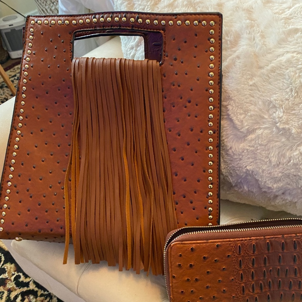 Crocodile imitation with matching wallet